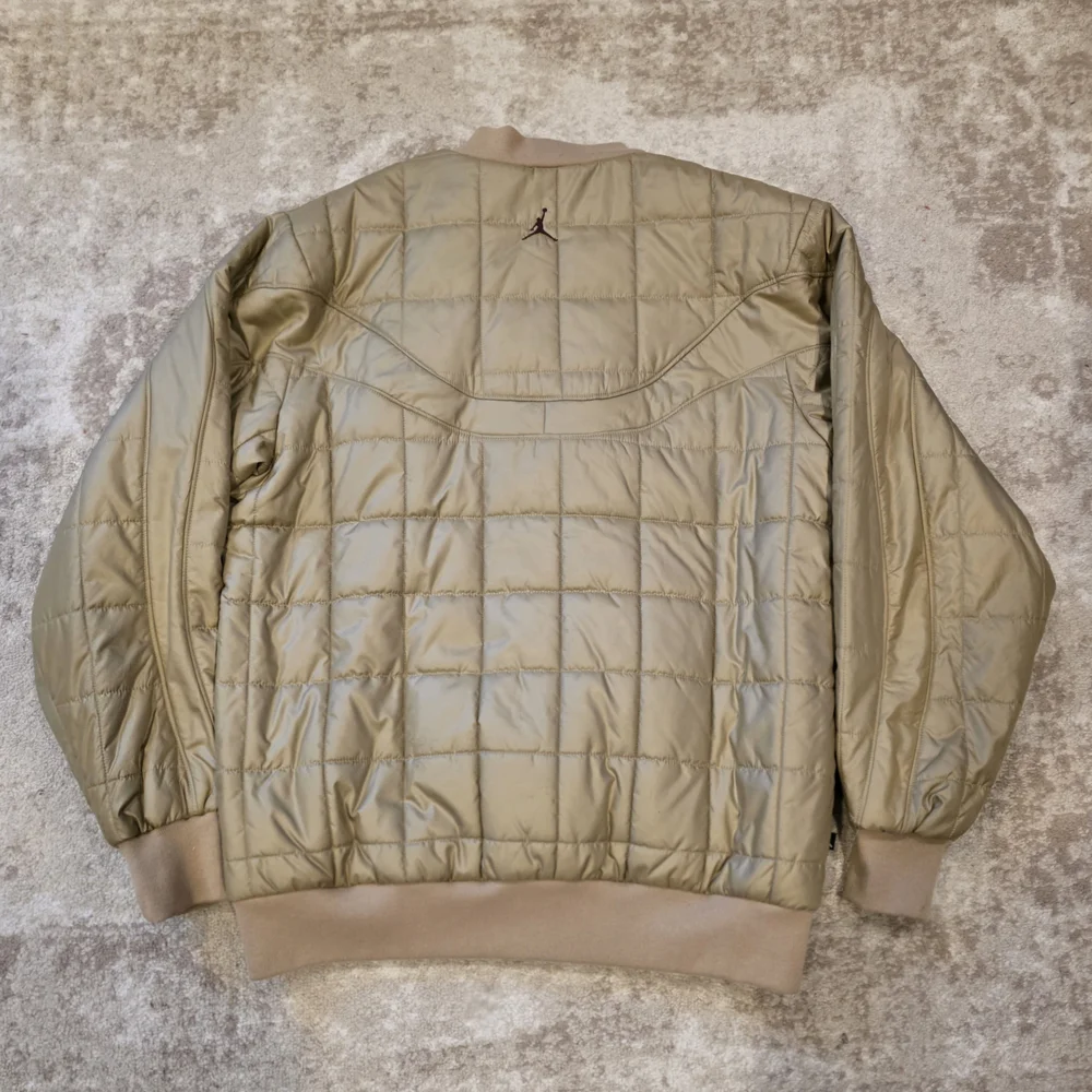 Jordan Brand Tan/Gold Quilted Bomber Jacket - Picture 2 of 9